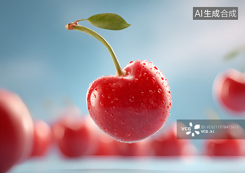 【AI数字艺术】新鲜美味的樱桃图片素材
