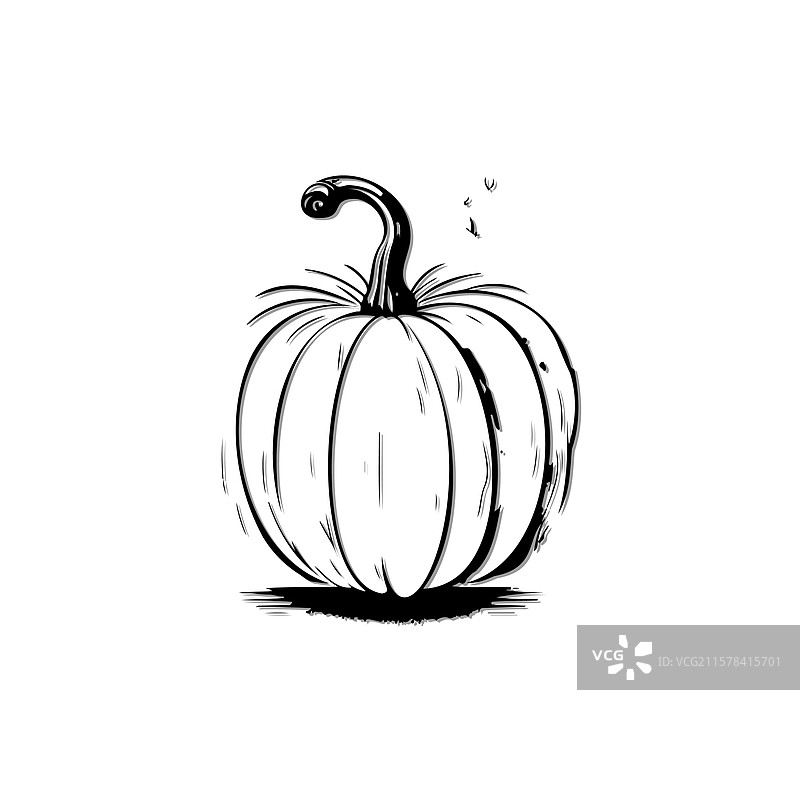 风格化的黑白南瓜图片素材
