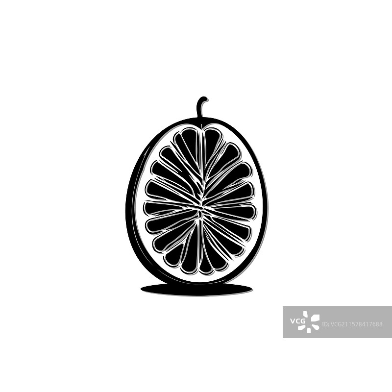 单色新鲜切片柠檬简单孤立图像图片素材