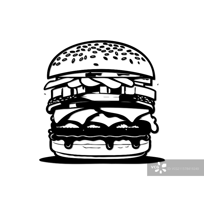 美味汉堡设计快餐图标图片素材
