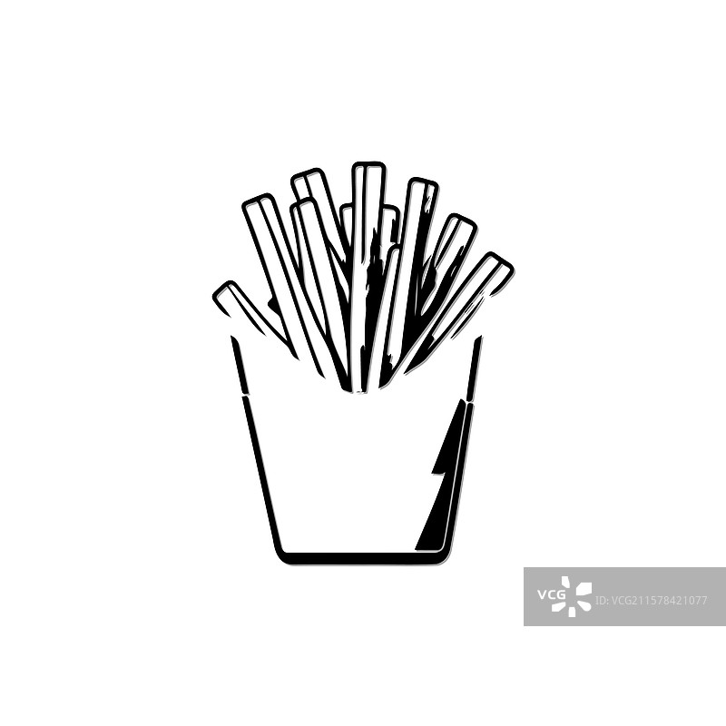 极简风格的薯条盒图片素材