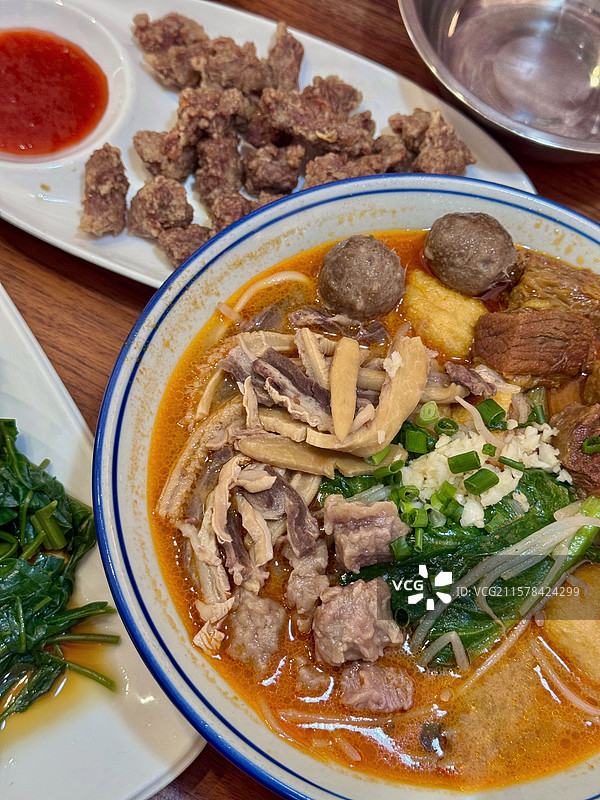 沙茶牛肉面和泉州炸牛肉图片素材