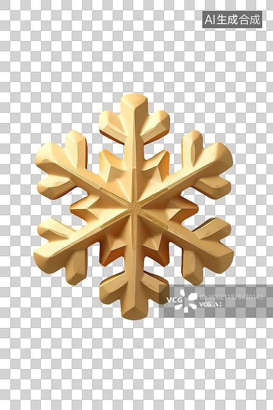 【AI数字艺术】金色雪花装饰图片素材