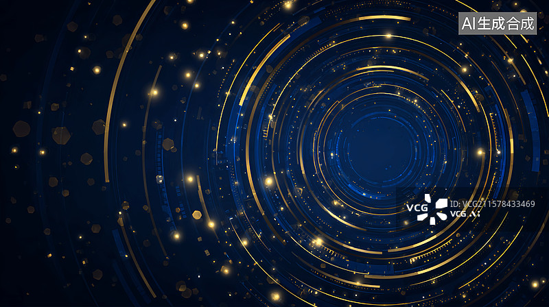 【AI数字艺术】蓝色星空，宇宙探索，科技背景图片素材