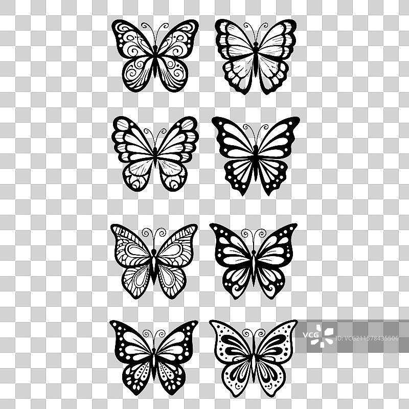 蝴蝶剪影图片素材