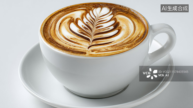 【AI数字艺术】精美拉花咖啡杯图片素材