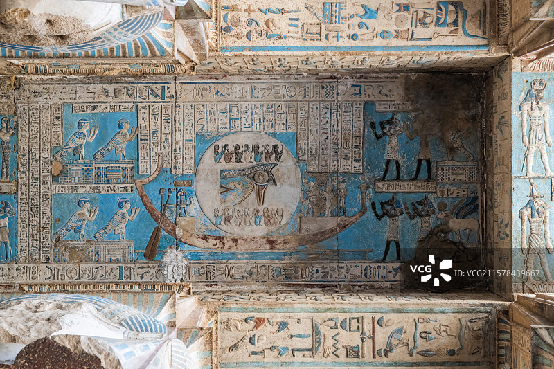 埃及丹达拉哈索尔神庙图片素材