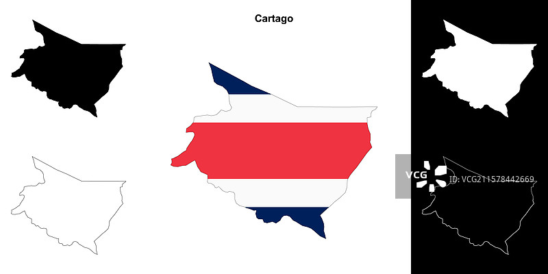 卡塔戈轮廓地图图片素材