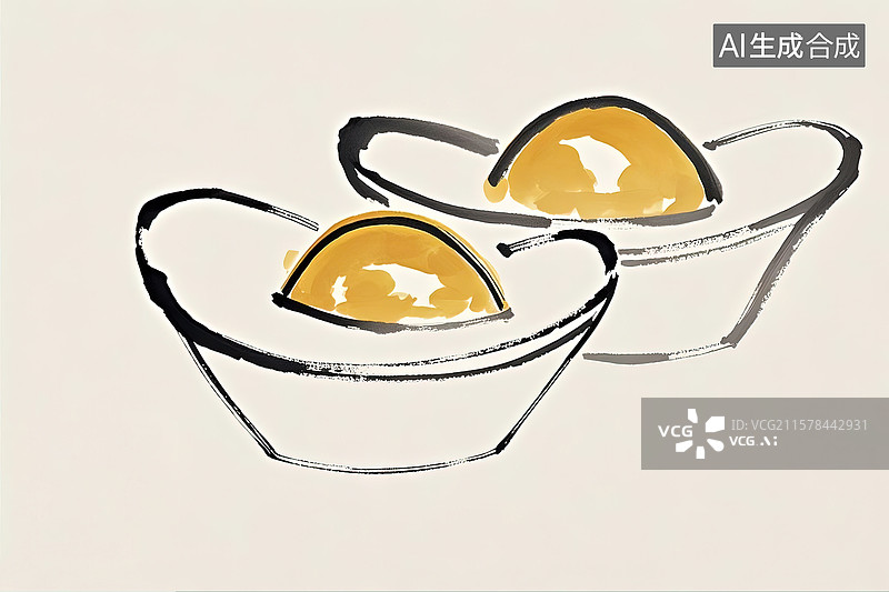 【AI数字艺术】水墨风格的元宝象征的财富图片素材