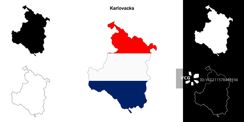 卡尔洛瓦茨轮廓地图图片素材