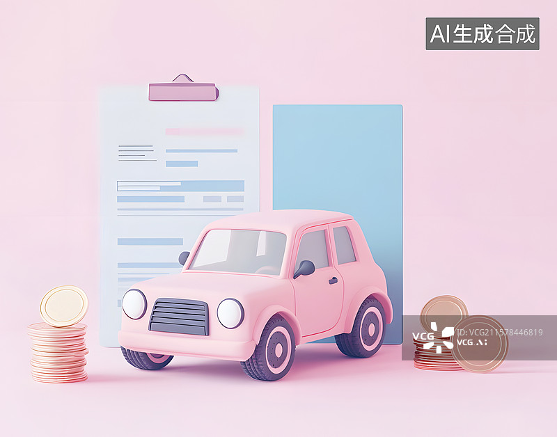 【AI数字艺术】AIGC：汽车保险，汽车租赁合同，购买 贷款图片素材