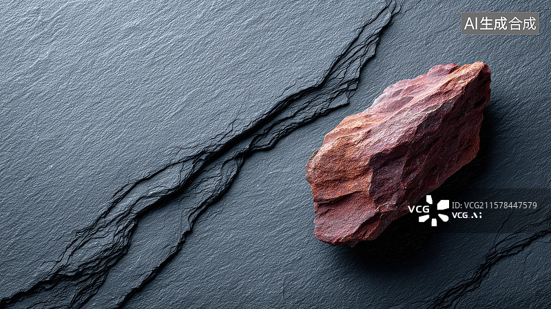 【AI数字艺术】黑色背景上的红色石头图片素材