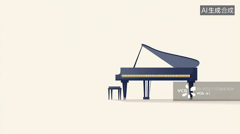 【AI数字艺术】​​黑色三角钢琴简约艺术图​​图片素材