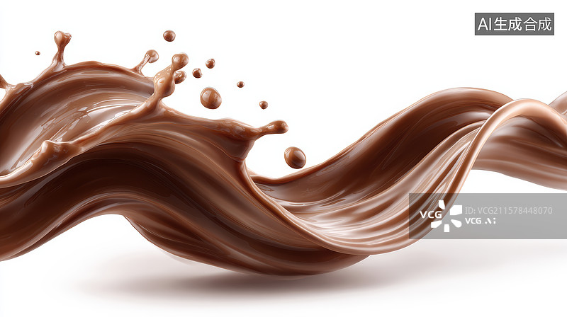 【AI数字艺术】巧克力波浪的动态瞬间图片素材