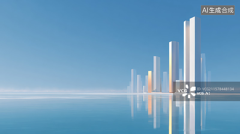 【AI数字艺术】未来城市天际线图片素材