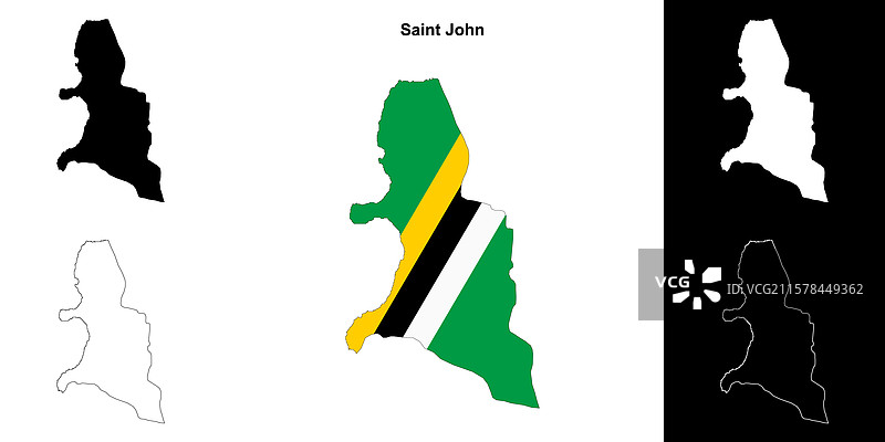 圣约翰轮廓地图图片素材