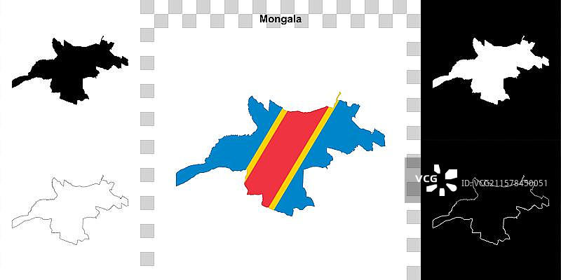蒙加拉轮廓地图图片素材
