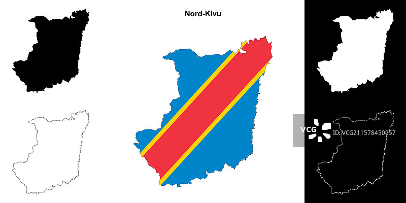 北基伍省轮廓地图图片素材