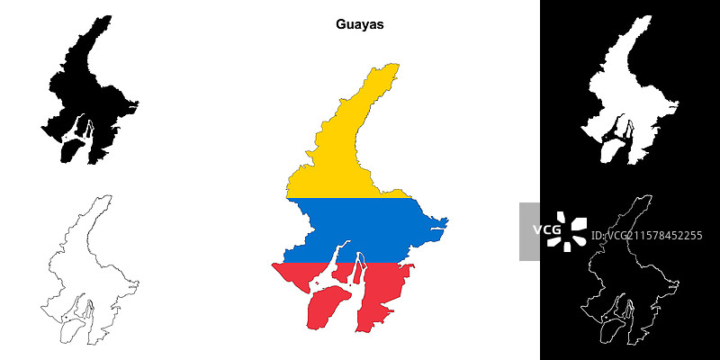 瓜亚斯轮廓地图图片素材