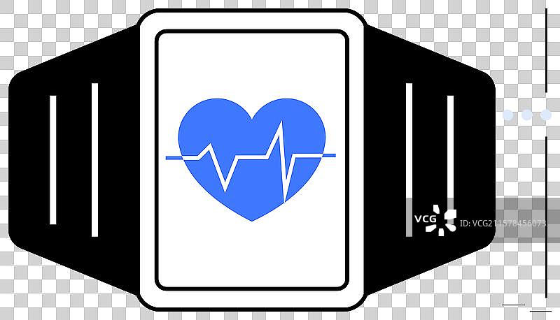 智能手表显示的心率监测器图片素材