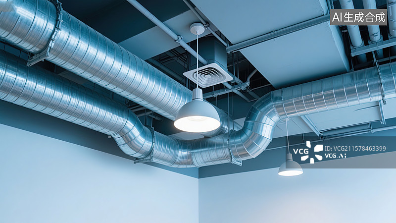 【AI数字艺术】工业风天花板的艺术图片素材