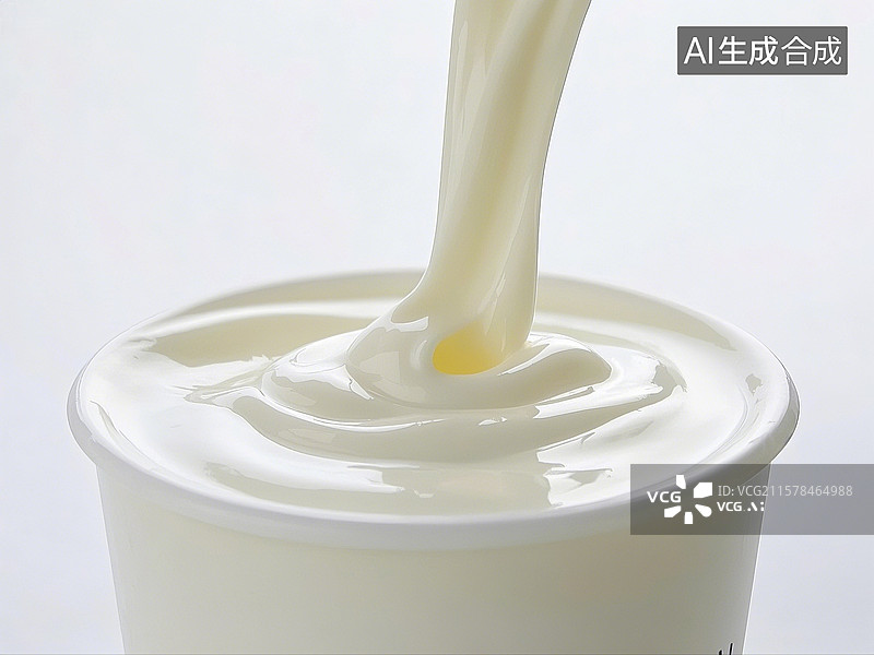 【AI数字艺术】流动的酸奶特写图片素材