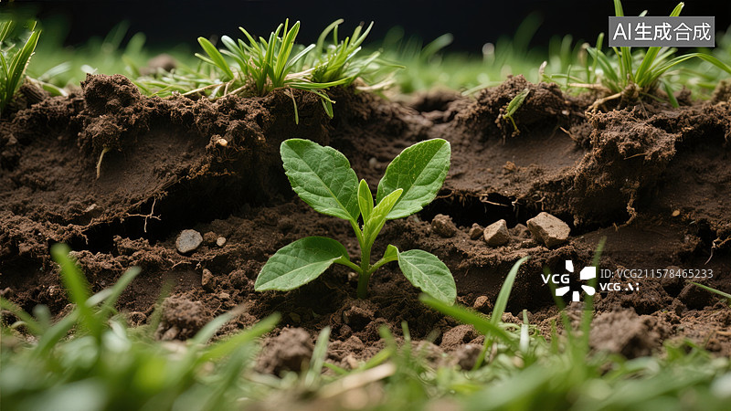 【AI数字艺术】破土而出的希望图片素材