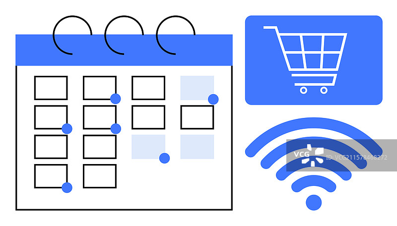 数字购物和规划概念与图片素材