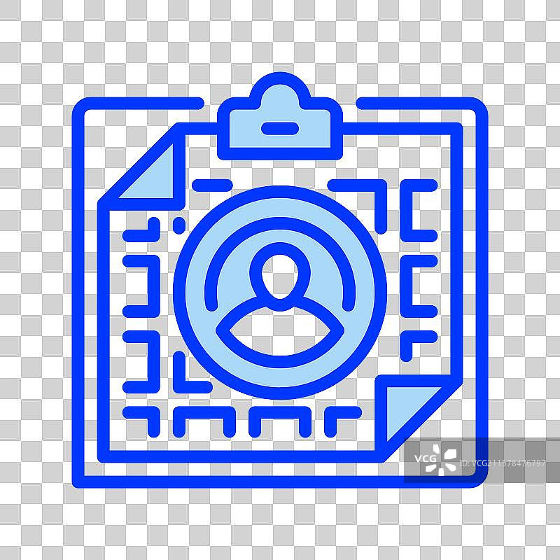 带用户线条图标的剪贴板，通用创意图片素材