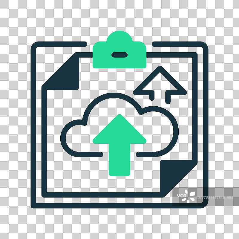 带云上传的剪贴板线条图标 通用图片素材