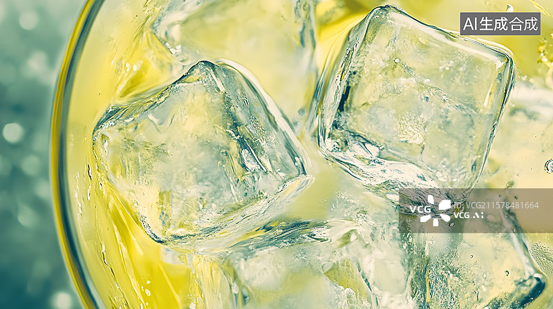 【AI数字艺术】夏天，大暑，冰块，冷饮图片素材