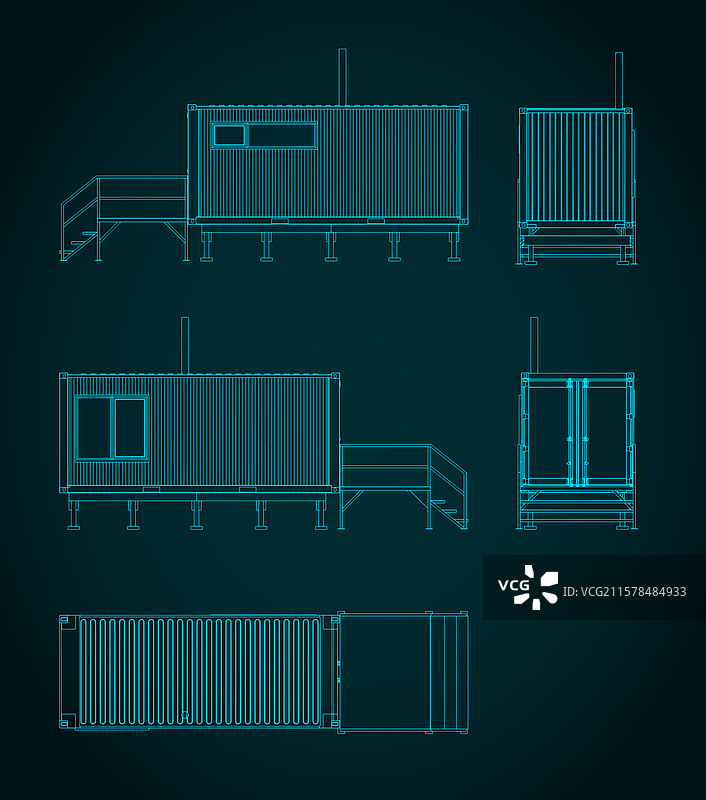 集装箱房屋设计图图片素材