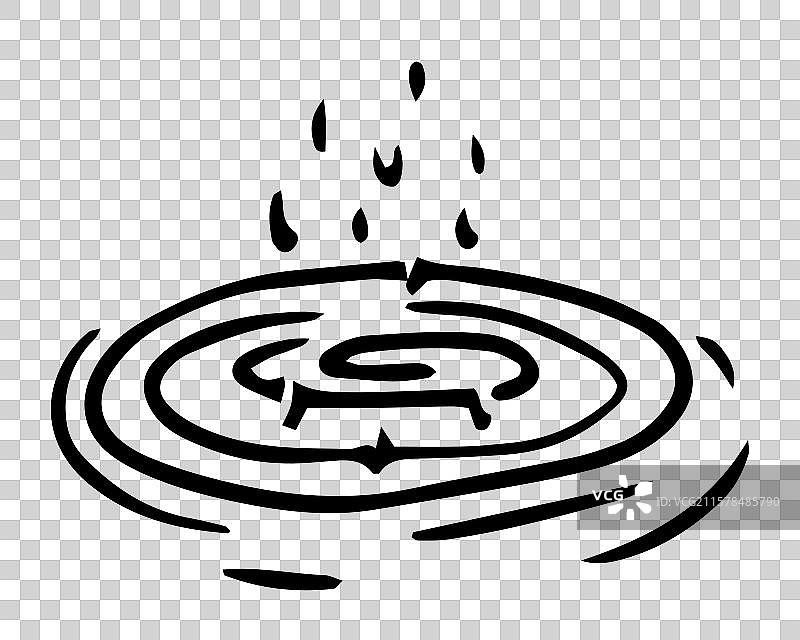 水面上的圆圈，奇幻的线条图标图片素材
