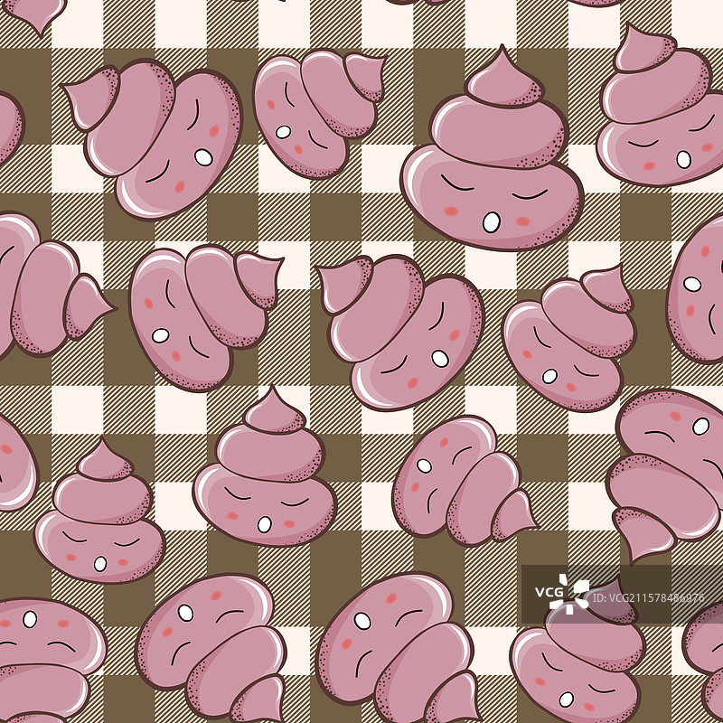 可爱便便的无缝图案，背景色彩丰富图片素材
