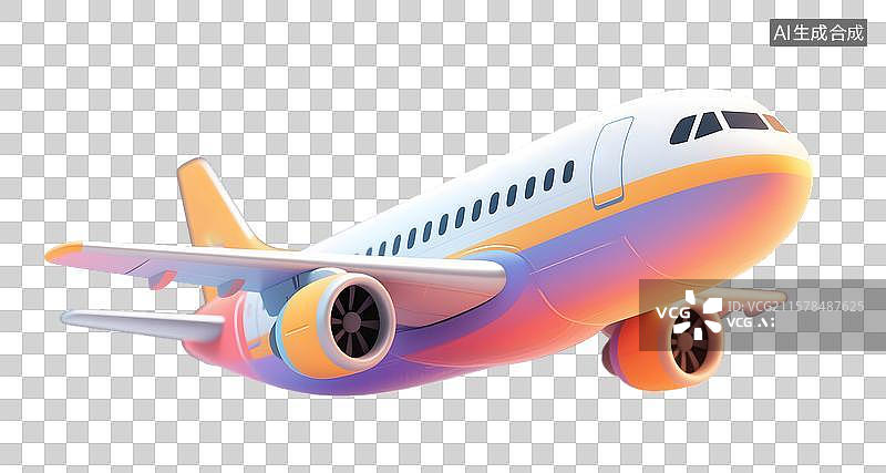 【AI数字艺术】三维图形飞机免抠元素图片素材