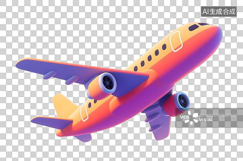 【AI数字艺术】三维图形飞机免抠元素图片素材