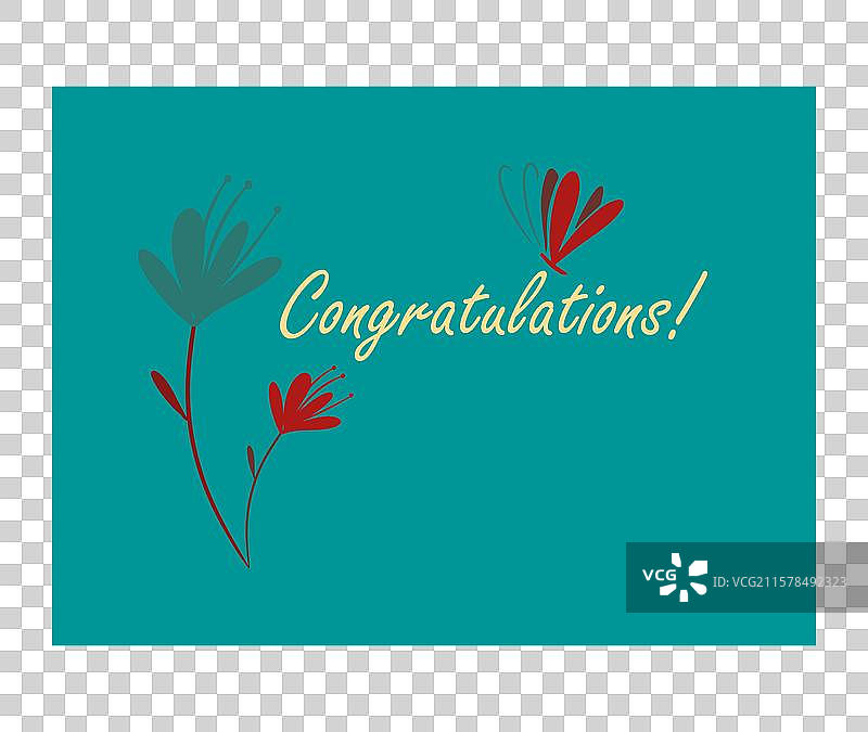 手绘花卉明信片，非人工智能创作图片素材