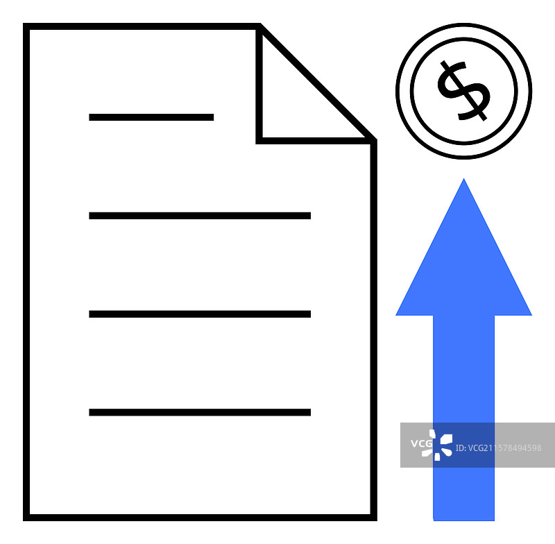 财务增长概念与文件和美元图片素材