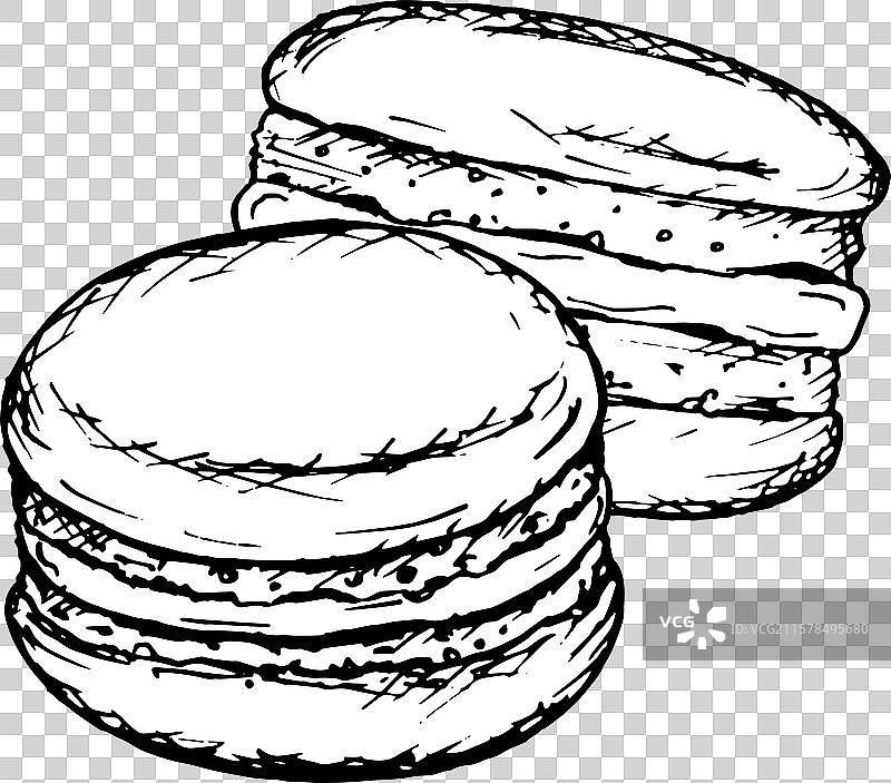 单色的两个马卡龙插图图片素材