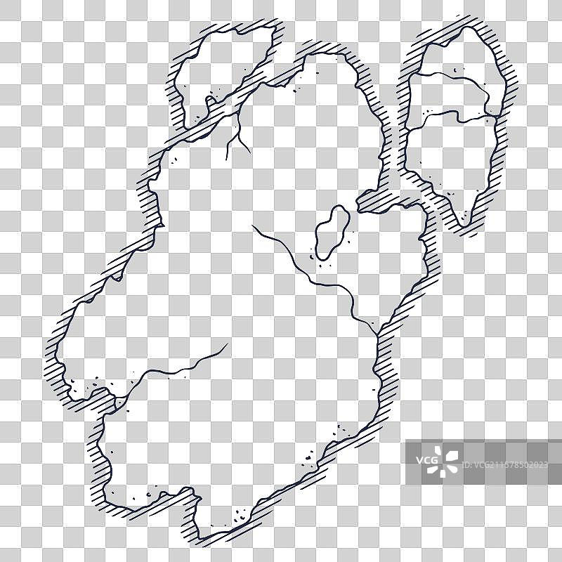 虚构岛屿群的地图图片素材
