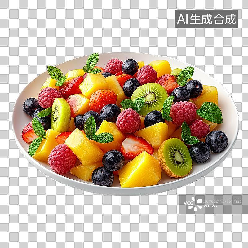 【AI数字艺术】色彩缤纷的水果沙拉图片素材