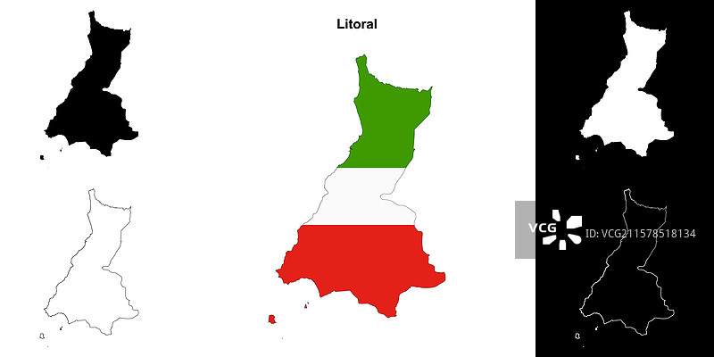 海岸线轮廓地图图片素材