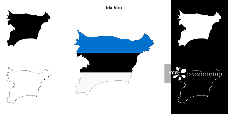 伊达-维鲁轮廓地图图片素材