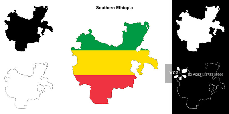 南埃塞俄比亚轮廓地图图片素材