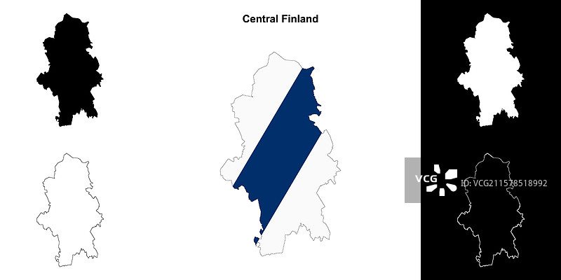 中芬兰轮廓地图图片素材