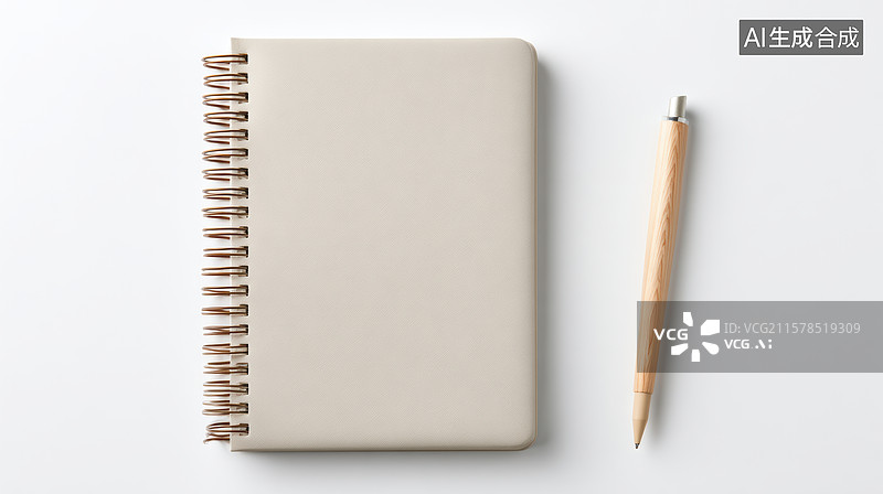 【AI数字艺术】简洁的笔记本与铅笔图片素材