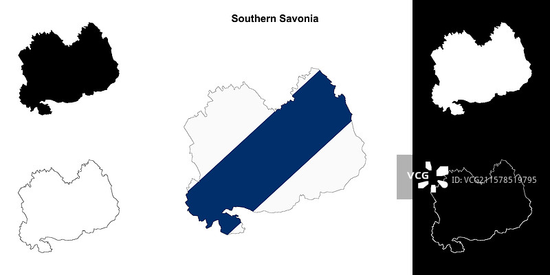 南萨沃尼亚轮廓地图图片素材