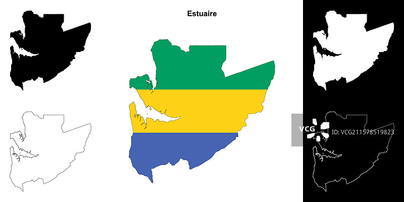 河口轮廓地图图片素材