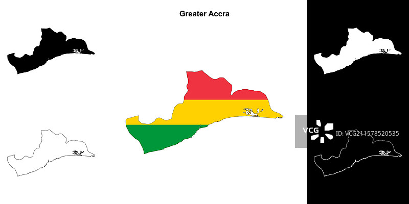 大阿克拉轮廓地图图片素材