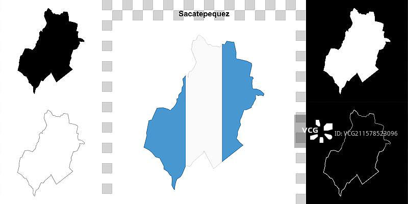 萨卡特佩克斯轮廓地图图片素材